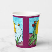 Tulp in Tuin Wijn Gekleurd Papieren Cup Papieren Bekers (Rechts)