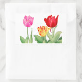 Tulp, Japanse houtblokkunst Rechthoekige Sticker (Tas)