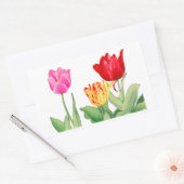 Tulp, Japanse houtblokkunst Rechthoekige Sticker (Envelop)