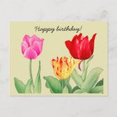 Tulp, Japanse houtsnede kunst, Gefeliciteerd Briefkaart (Voorkant)