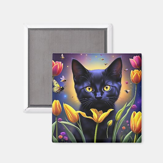 Tulp Kat Magneet (Voorkant / Achterkant)