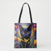 Tulp Kat Tote Bag (Voorkant)