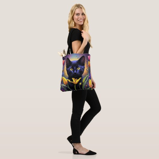 Tulp Kat Tote Bag (Op model)