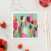 Tulp Kleurrijke Bloem Bloemen Tulp Party Servet (Insitu)