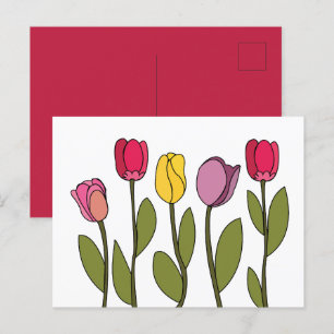 Tulp Kleurrijke Bloemen Tulp Briefkaart