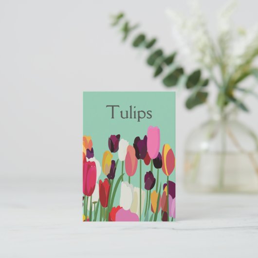 Tulp Kleurrijke Bloemen Tulp Visitekaartje (Staand voorkant)