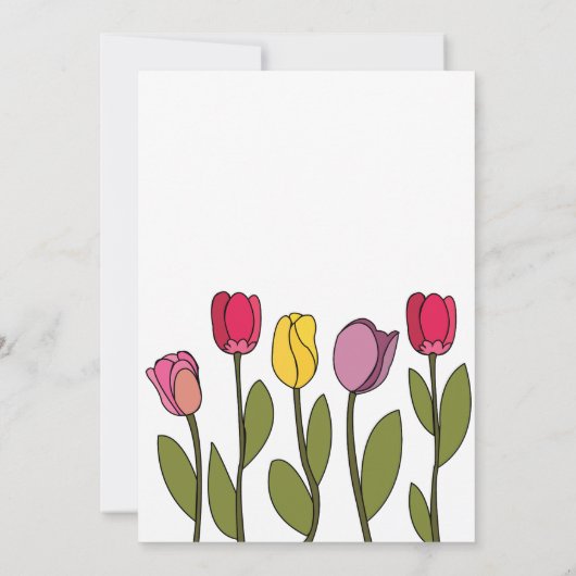 Tulp Kleurrijke Bloementulp Baby shower Kaart (Achterkant)