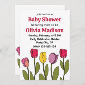 Tulp Kleurrijke Bloementulp Baby shower Kaart (Voorkant / Achterkant)