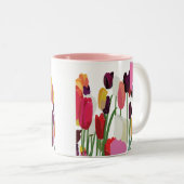 Tulp Kleurrijke Bloemtulp Bloemtulp Tweekleurige Koffiemok (Voorkant rechts)