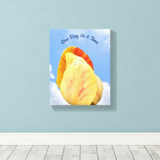 Tulp knippert één dag voor één keer Inspirerend Canvas Afdruk (Insitu (Houten vloer))