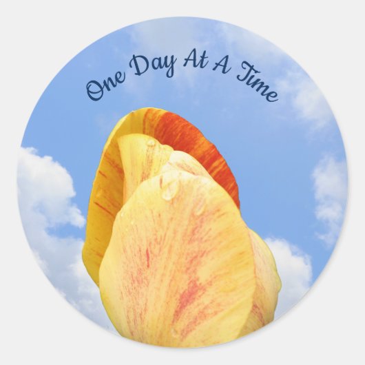 Tulp knippert één dag voor één keer Inspirerend Ronde Sticker (Voorkant)