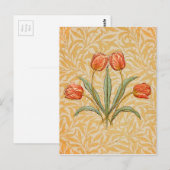 Tulp  koraal rustieke grillige wervelingen briefkaart (Voorkant / Achterkant)
