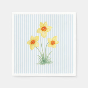 Tulp Lentebloem Op Maat Bruiloft Blauwe Streep Servet