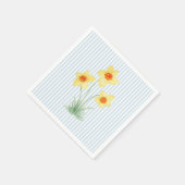 Tulp Lentebloem Op Maat Bruiloft Blauwe Streep Servet (Hoek)