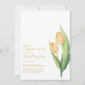 Tulp Levensviering Funeral Invitatie Kaart (Voorkant)