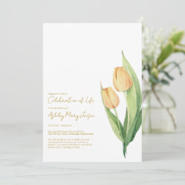 Tulp Levensviering Funeral Invitatie Kaart