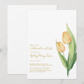 Tulp Levensviering Funeral Invitatie Kaart (Voorkant / Achterkant)