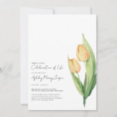 Tulp Levensviering Funeral Invitatie Kaart (Voorkant)