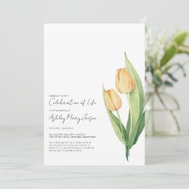 Tulp Levensviering Funeral Invitatie Kaart
