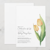 Tulp Levensviering Funeral Invitatie Kaart (Voorkant / Achterkant)
