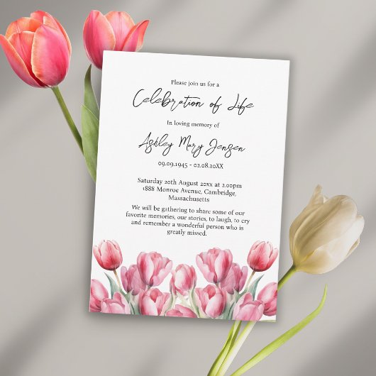 Tulp Levensviering Funeral Kaart