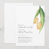 Tulp Levensviering Funeralie Uitnodiging (Voorkant / Achterkant)