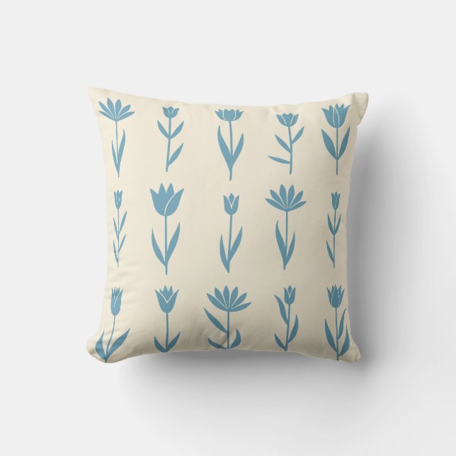 Tulp Line Up Cream Kussen (Voorkant)