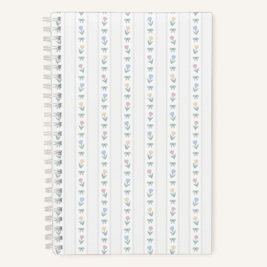 Tulp lint streep wit notitieboek (Voorkant)
