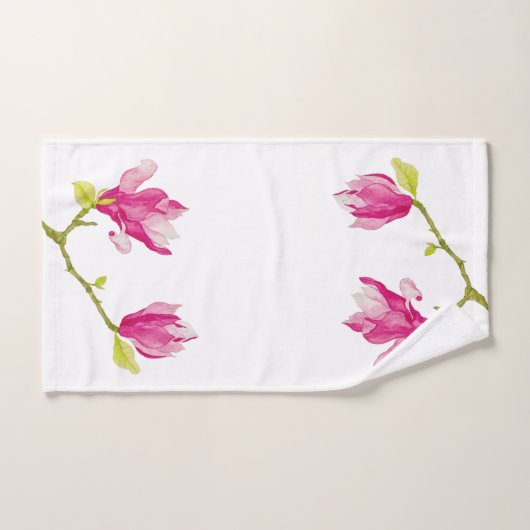 Tulp Magnolia's op een Badkamer Handdoek Set (Handdoek)