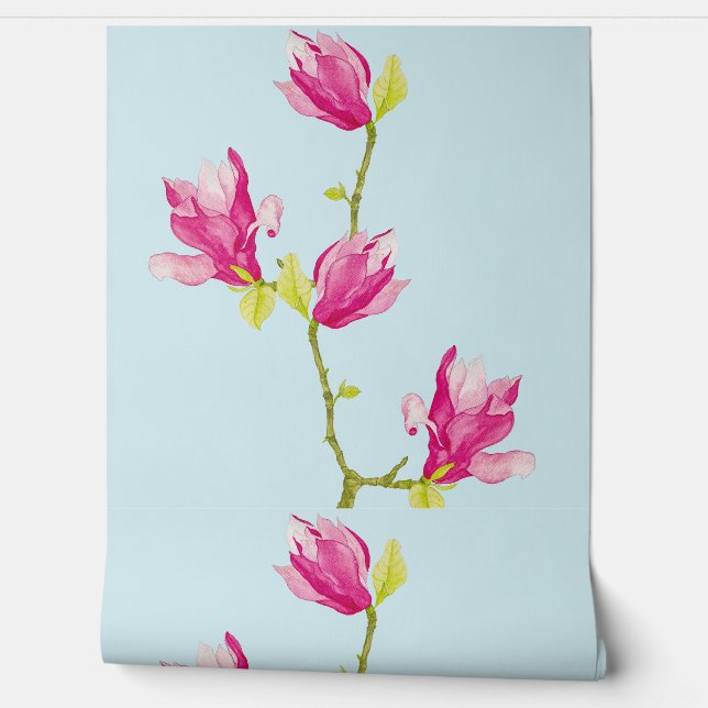 Tulp Magnolia's op een  Behang (Afrollen)