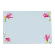 Tulp Magnolia's op een gelamineerd placemat