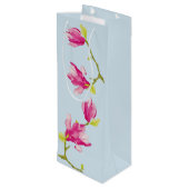 Tulp Magnolia's op een geschenkzak Wijn Cadeautas (Achterkant Gekanteld)