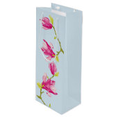 Tulp Magnolia's op een geschenkzak Wijn Cadeautas (Voorkant Gekanteld)