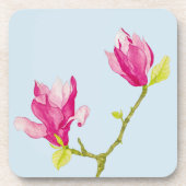 Tulp Magnolia's op een Onderzetter Set (Voorkant)