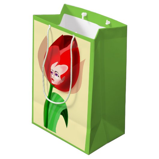 Tulp Meisje Gift Bag -  Medium Cadeauzakje (Achterkant Gekanteld)