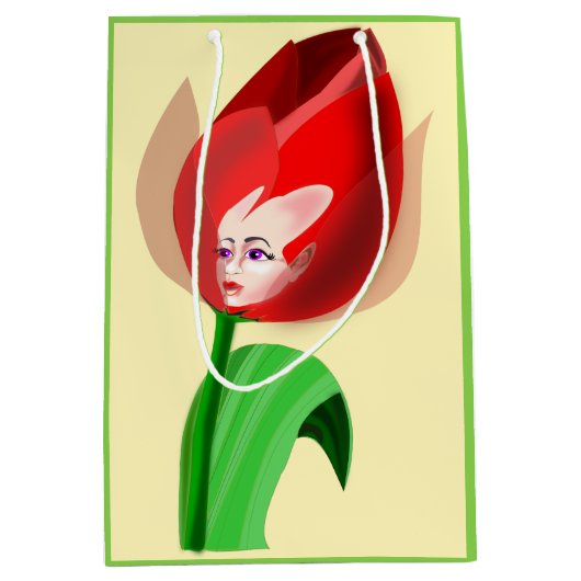 Tulp Meisje Gift Bag - Medium Cadeauzakje (Voorkant)