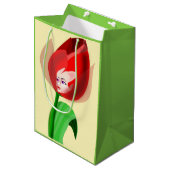 Tulp Meisje Gift Bag -  Medium Cadeauzakje (Voorkant Gekanteld)