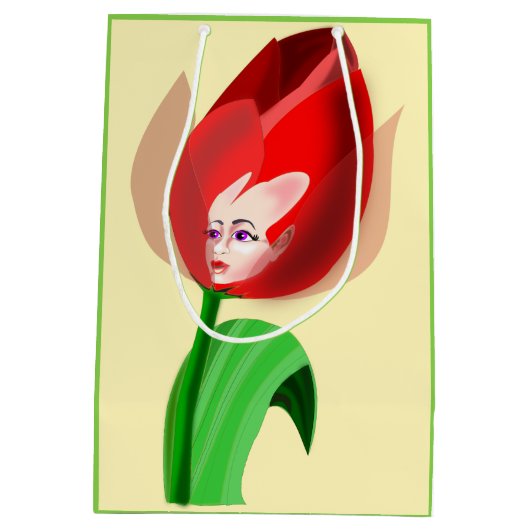 Tulp Meisje Gift Bag -  Medium Cadeauzakje (Achterkant)