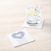 Tulp met inkt tekenmonogram bruin kartonnen onderzetters (Insitu)