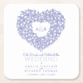 Tulp met inkt tekenmonogram bruin kartonnen onderzetters (Voorkant)