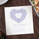 Tulp met inkt tekenmonogram bruin servet