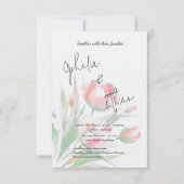 Tulp Minimalistisch blush roze Kaart (Voorkant)