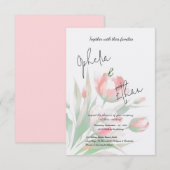 Tulp Minimalistisch blush roze Kaart (Voorkant / Achterkant)