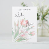 Tulp Minimalistisch blush roze Kaart (Staand voorkant)