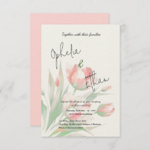 Tulp Minimalistisch blush roze Kaart