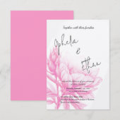 Tulp Minimalistisch blush roze Uitnodiging (Voorkant / Achterkant)