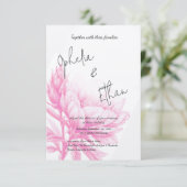 Tulp Minimalistisch blush roze Uitnodiging (Staand voorkant)