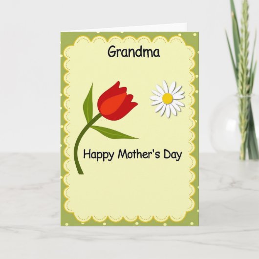 Tulp Moederdag kaart voor oma (Voorkant)