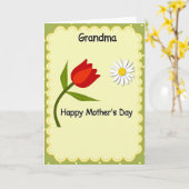 Tulp Moederdag kaart voor oma (Gele Bloem)
