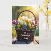 Tulp Moederdag Mandje Kaart (Gele Bloem)